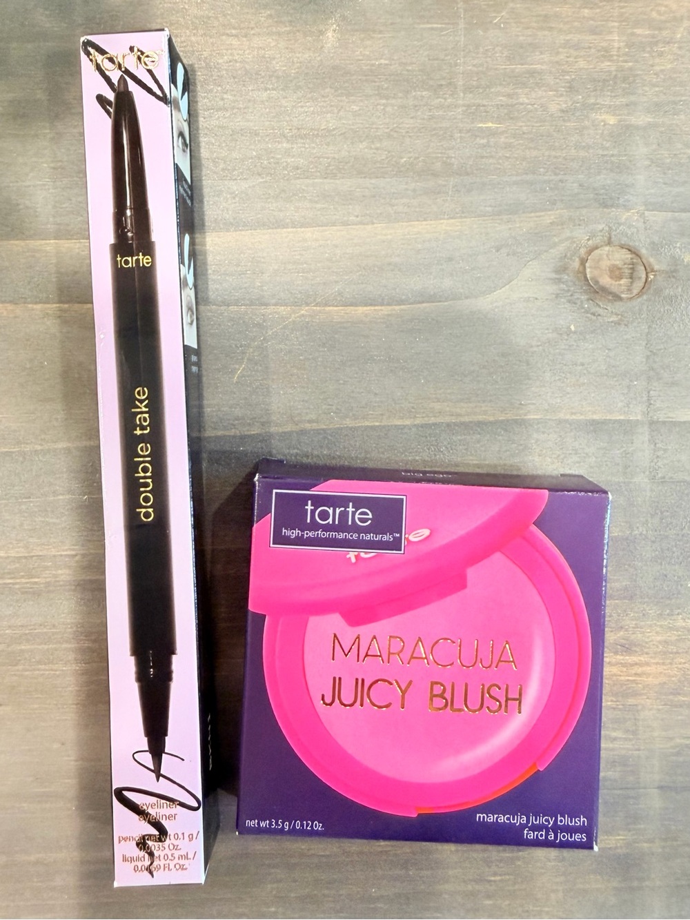tarte Maracuja Juicy Blush Big Ego & Double Take Black Eyeliner Bundle NEW BNIB